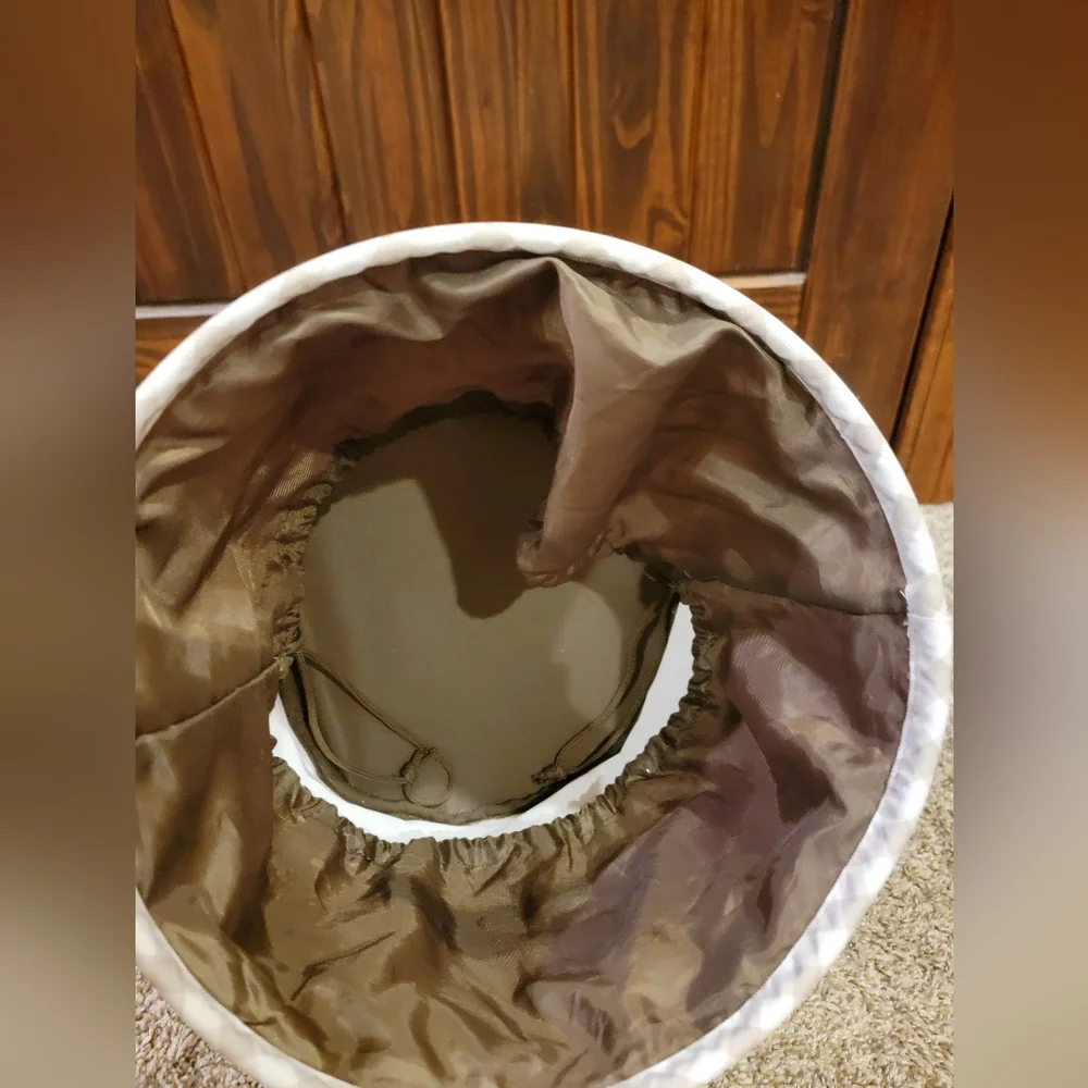 Thirty-one Cinch Top Utility Bin In Taupe Gingham